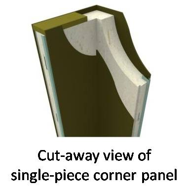 single piece corner panel